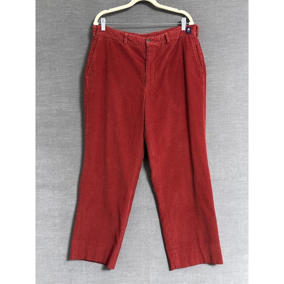 Poston‎ Price Pants 35 Red Corduroy USA Made Casual Chino Fall Winter Preppy 36